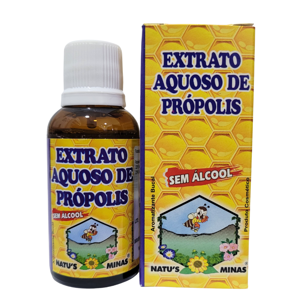 Extrato Aquoso de Propolis Gotas sem Alcool 30ml Natus Minas