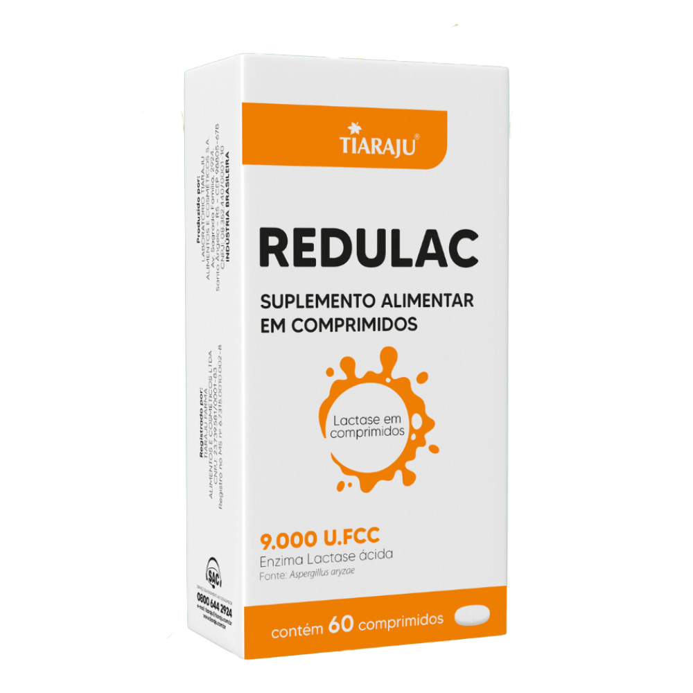 Redulac - Lactase (9.000 FCC) 300mg 60 comprimidos Tiaraju