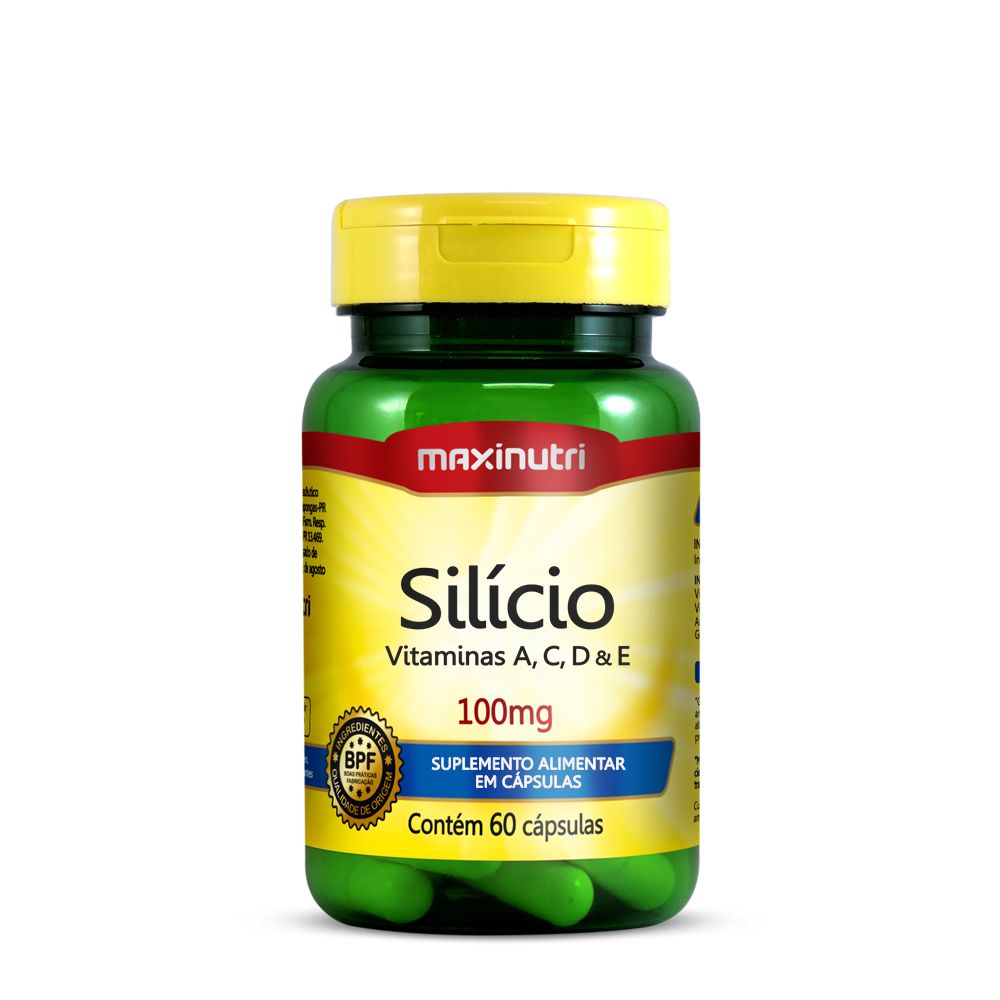 Silicio + Vit. A, C, D e E 100mg 60 cápsulas Maxinutri