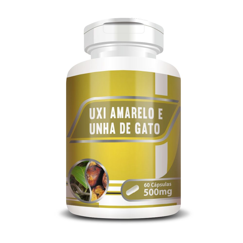 Uxi Amarelo com Unha de Gato 500mg 60 cápsulas RN Suplementos
