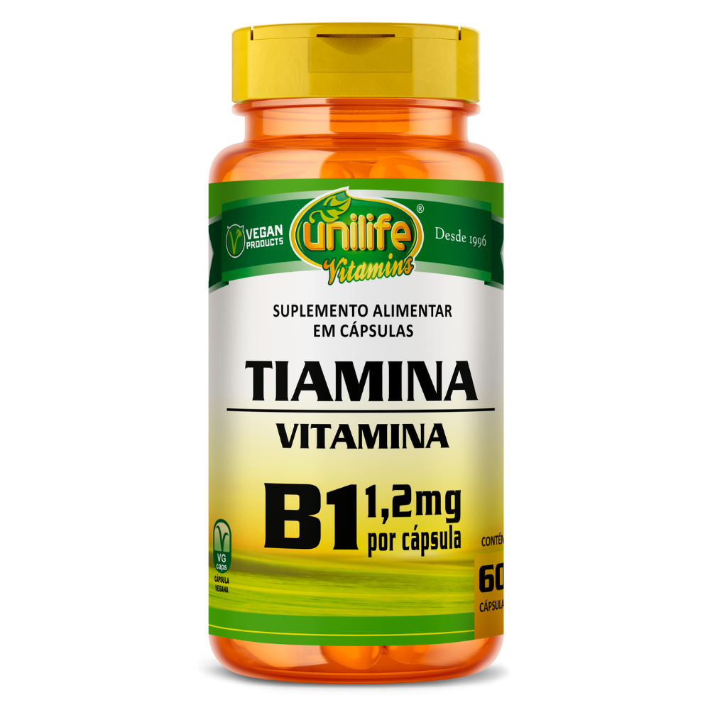Vitamina B1 - Tiamina - 500mg 60 cápsulas Unilife